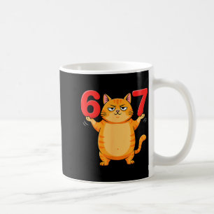 Caneca De Café 67 Gato Engraçado Seis Sete Meme Gen Z Humor Alfa