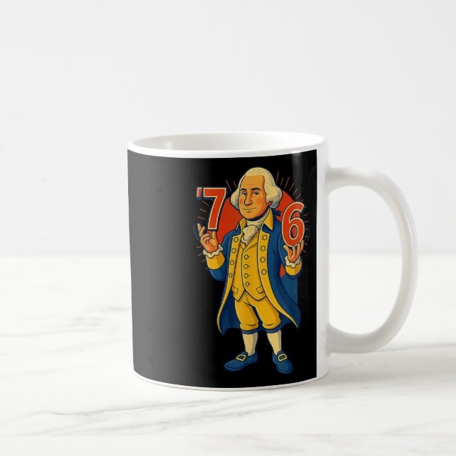 Caneca De Café 67 George Washington Meme Engraçado Seis Sete Gera (Direita)