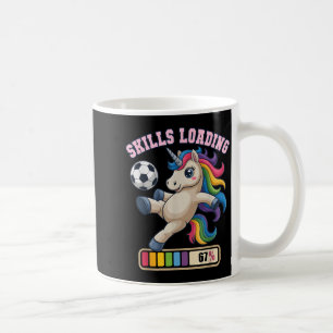 Caneca De Café 67 Habilidades de Futebol Unicórnio Carregando Ape