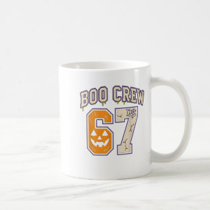Caneca De Café 67 Halloween Boo Crew Sports Jersey Meme