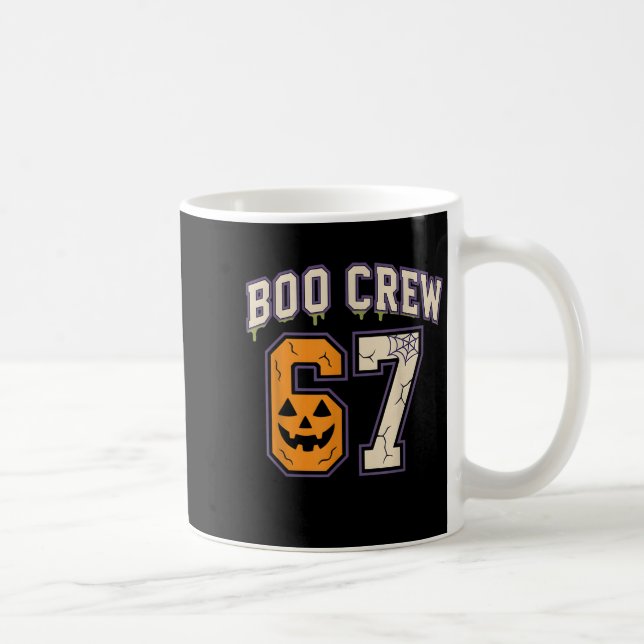 Caneca De Café 67 Halloween Boo Crew Srts Jersey Brainrot Meme Si (Direita)