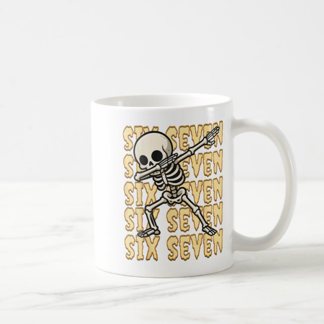 Caneca De Café 67 Halloween Engraçado Seis Sete Meme Brainrot Esq (Direita)