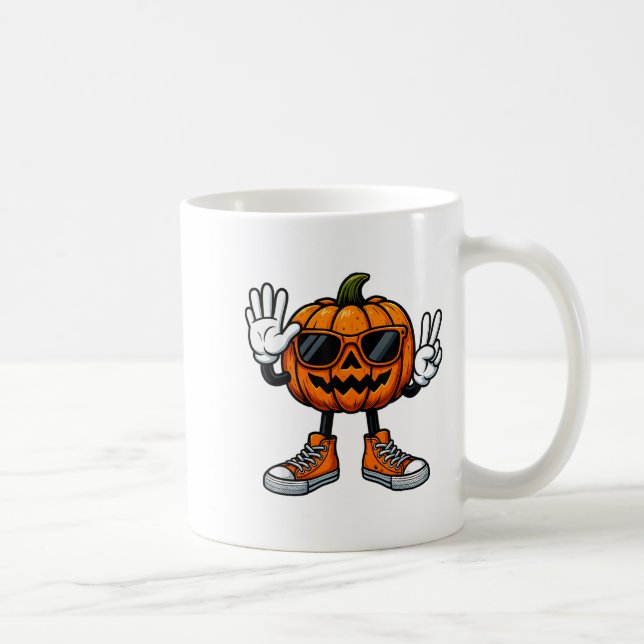 Caneca De Café 67 Halloween Pumpkin Engraçado Brainrot Meme Crian (Direita)
