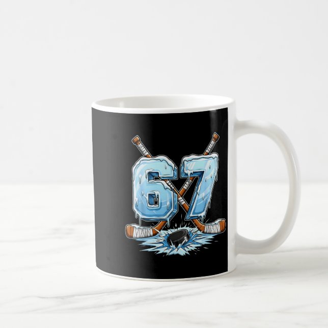 Caneca De Café 67 Hockey Drip Number Funny Meme Style Boys Graphi (Direita)