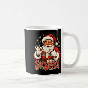 Caneca De Café 67 Humor de Meme 6-7 Papai Noel Engraçado Diz Nata