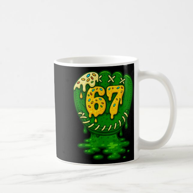Caneca De Café 67 Ice Cream Drip Funny Six Seven Baseball  (Direita)