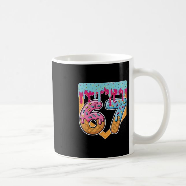 Caneca De Café 67 Ice Cream Drip Meme Six Seven Gen Alpha Slang  (Direita)