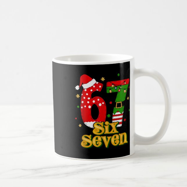Caneca De Café 67 Mais Meme Candy Cane Seis Sete Crianças Homens  (Direita)