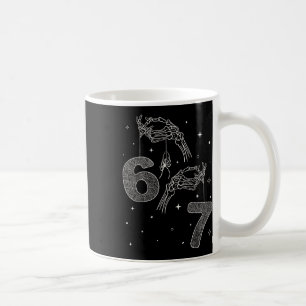 Caneca De Café 67 Mão de Esqueleto Meme Engraçado Halloween Seis