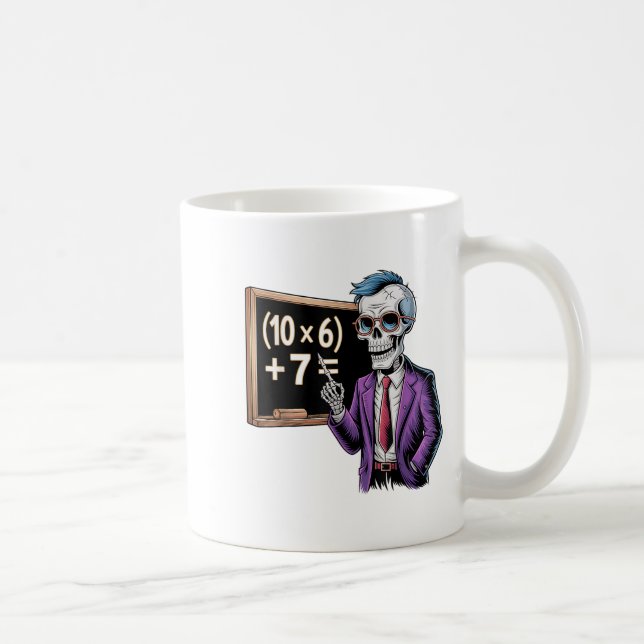 Caneca De Café 67 Math Teacher Meme Brainrot Six Seven Halloween  (Direita)