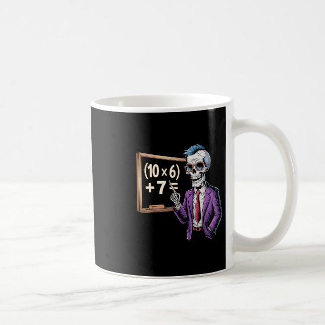 Caneca De Café 67 Math Teacher Meme Brainrot Six Seven Halloween  (Direita)