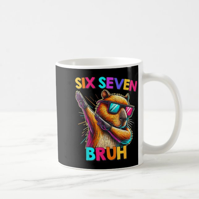 Caneca De Café 67 Meme Capivara Seis Sete Bruh Capivara Crianças  (Direita)