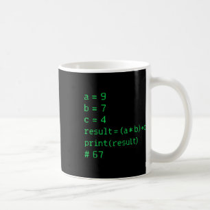 Caneca De Café 67 Meme Código Python Resultado Humor Geek Seis Se