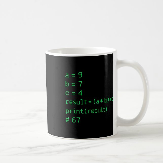 Caneca De Café 67 Meme Código Python Resultado Humor Geek Seis Se (Direita)