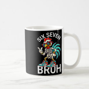 Caneca De Café 67 Meme de Halloween 6 7 Esqueleto de Frango Seis 