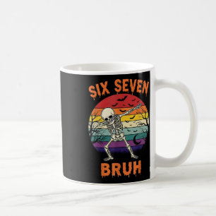 Caneca De Café 67 Meme de Halloween Seis Sete Números de Esquelet