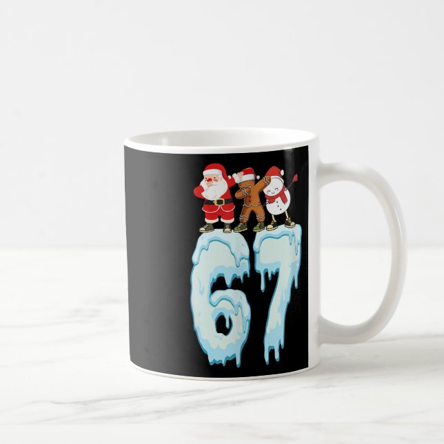 Caneca De Café 67 Meme de Natal 6 7 Números Seis Sete Crianças Di (Direita)