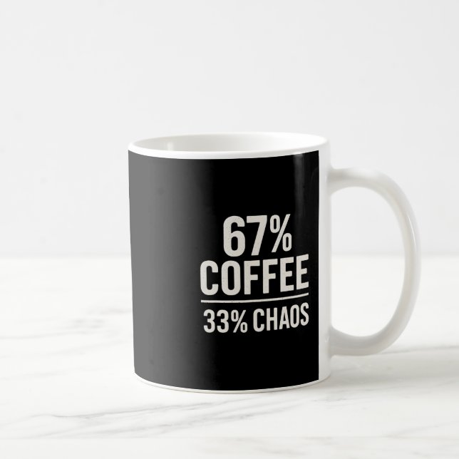 Caneca De Café 67 Meme Engraçado 67% Café 33% Caos Humor Design  (Direita)