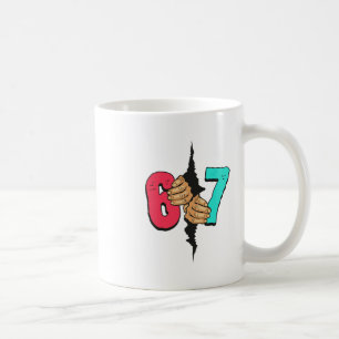 Caneca De Café 67 Meme Engraçado Seis Sete Geração Alfa Gíria Nat