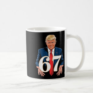 Caneca De Café 67 Meme Engraçado Trump 67 Mãos Meme Gíria 6 7 Mão