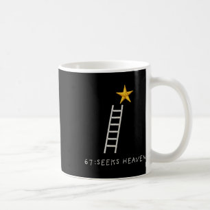 Caneca De Café 67 Meme Fofo Adorável Minimal Busca Céu Espiritual