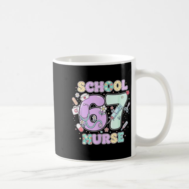 Caneca De Café 67 Meme Funny School Nurse Six Seven Meme Boys Gir (Direita)