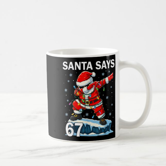 Caneca De Café 67 Meme Funny Six Seven Christmas 6-7 Meme Santa 6 (Direita)