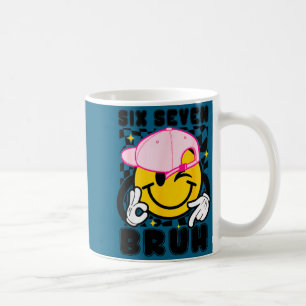 Caneca De Café 67 meme gen alfa gíria 6 7 seis sete bruh meninos