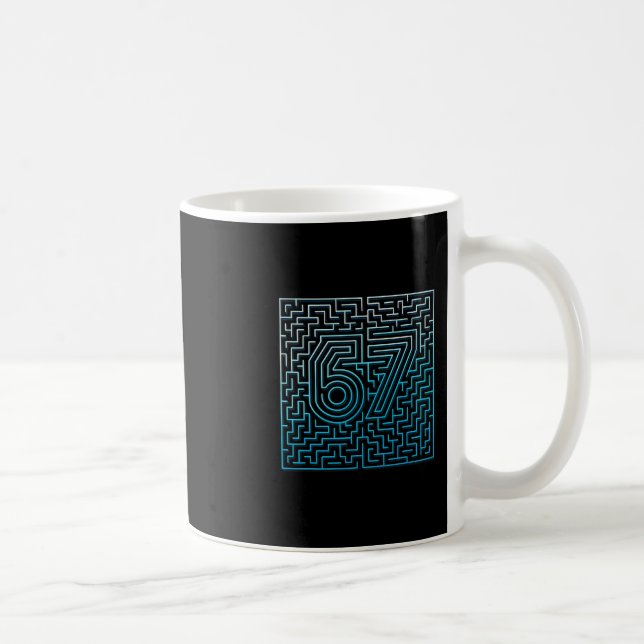 Caneca De Café 67 Meme Labirinto Oculto Geração Z Alpha 6 7  (Direita)