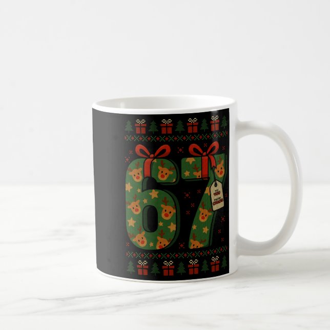 Caneca De Café 67 Meme Reindeer Christmas Ugly Sweater Xmas Celeb (Direita)