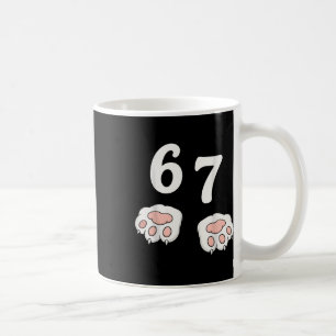 Caneca De Café 67 Meme Seis Sete 6 7 Camisa Meme Gato Engraçado 6
