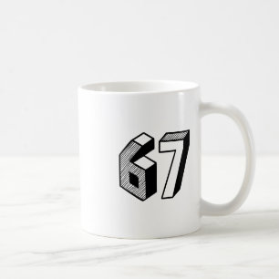 Caneca De Café 67 Meme Six Seven 6-7 Piada Divertida da Internet