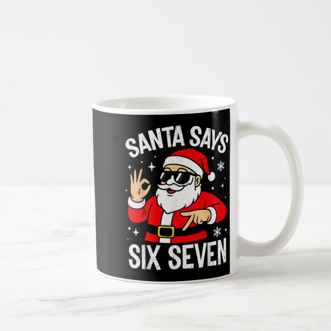 Caneca De Café 67 Meme Six Seven Santa Funny Christmas Gen Z Alph (Direita)