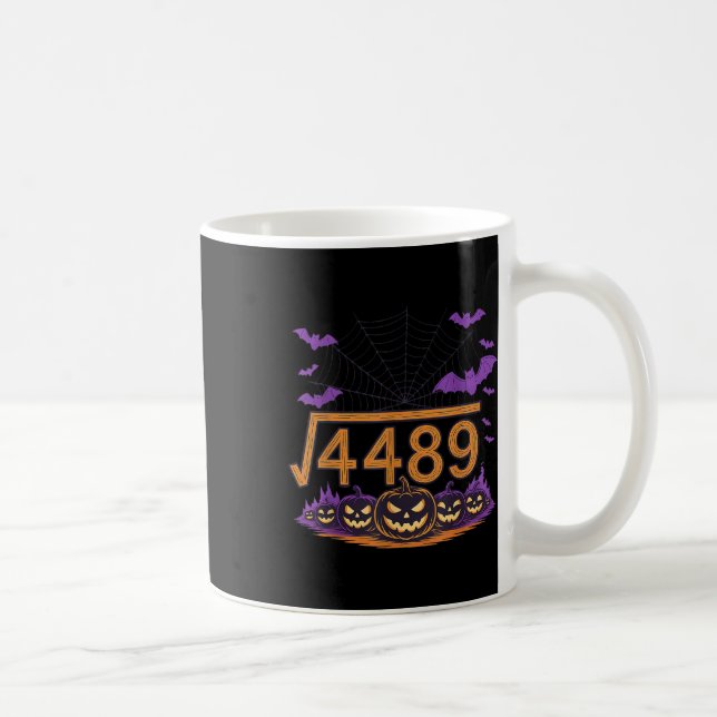 Caneca De Café 67 Meme Square Root 4489 Slang Math Halloween Cost (Direita)