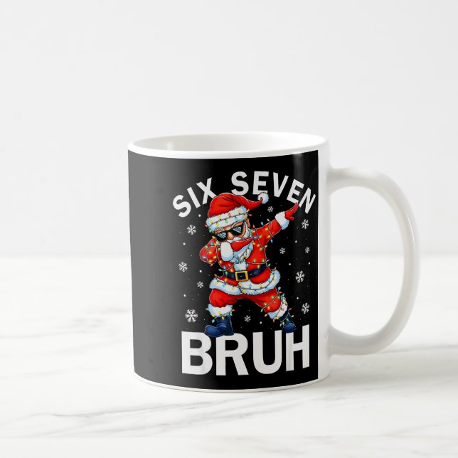Caneca De Café 67 Natal Divertido Seis Sete Bruh Meme Dabbing Pap (Direita)