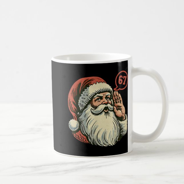 Caneca De Café 67 Natal Divertido Seis Sete Meme Brainrot Papai N (Direita)