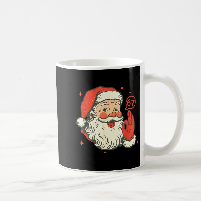 Caneca De Café 67 Natal Divertido Seis Sete Meme Brainrot Papai N (Direita)