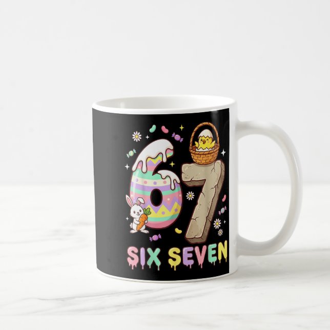 Caneca De Café 67 Páscoa Seis Sete Coelho Frango Páscoa Ovo Engra (Direita)