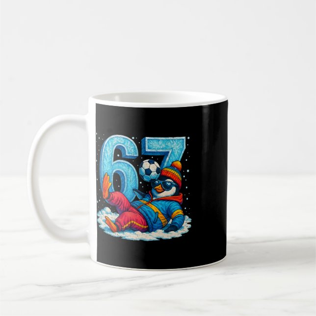 Caneca De Café 67 Presente de Meme de Inverno Engraçado de Futebo (Esquerda)