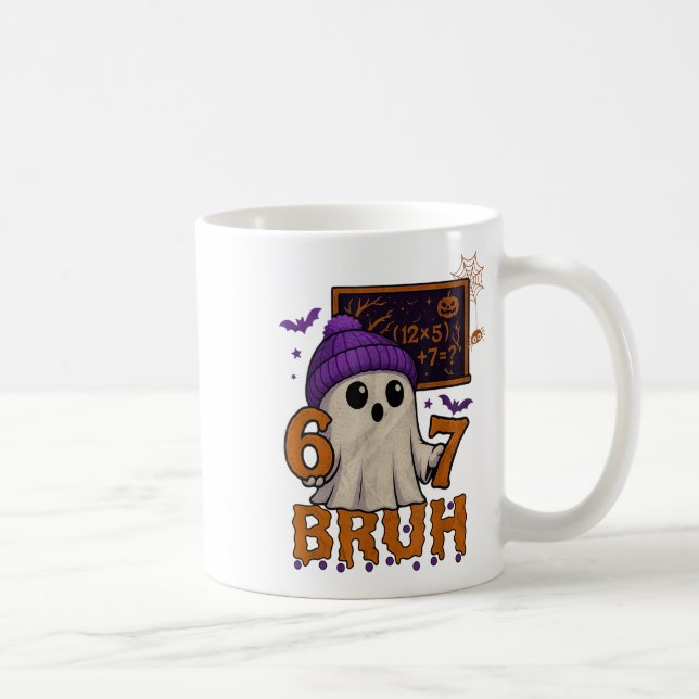 Caneca De Café 67 Professor Fantasma de Halloween Seis Sete Meme  (Direita)