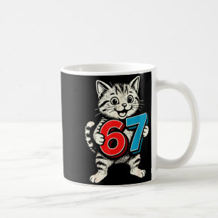 Caneca De Café 67 Seis Sete 6 7 Gato Divertido