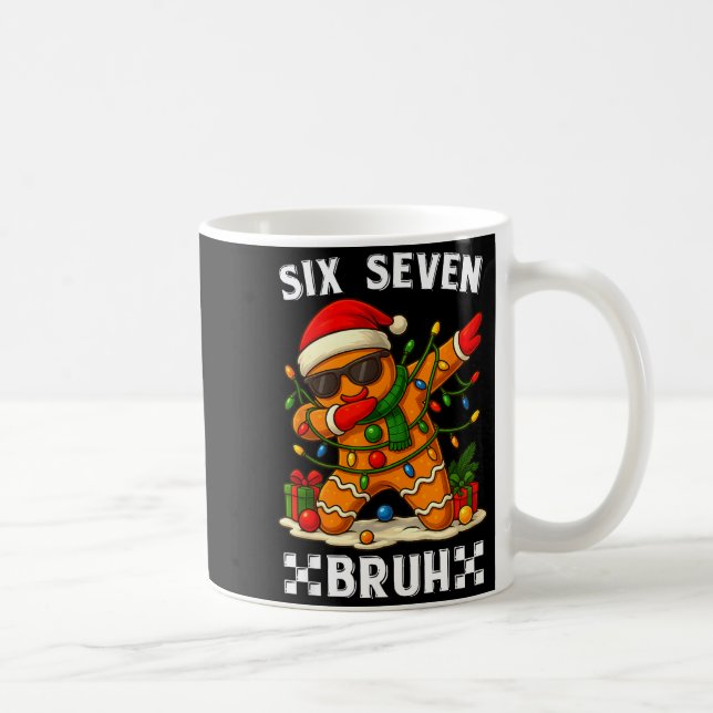 Caneca De Café 67 Seis Sete Bruh Divertido Natal Dabbing Gingerbr (Direita)