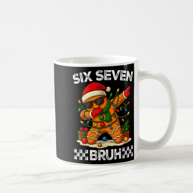 Caneca De Café 67 Seis Sete Bruh Natal Engraçado Dabbing Gingerbr (Direita)