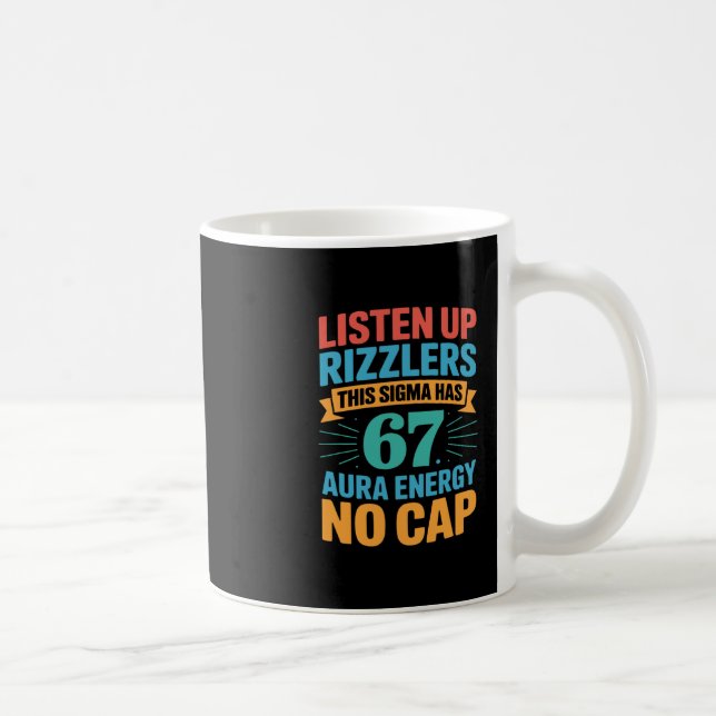 Caneca De Café 67 Seis Sete Enviar Design de Meme Engraçado 6 7 S (Direita)