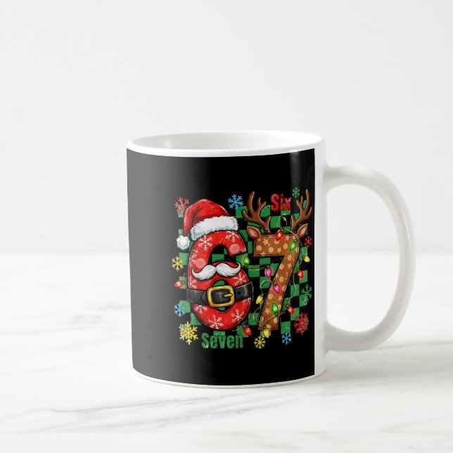 Caneca De Café 67 Seis Sete Natal Divertido 6 7 Meme Piada Menino (Direita)