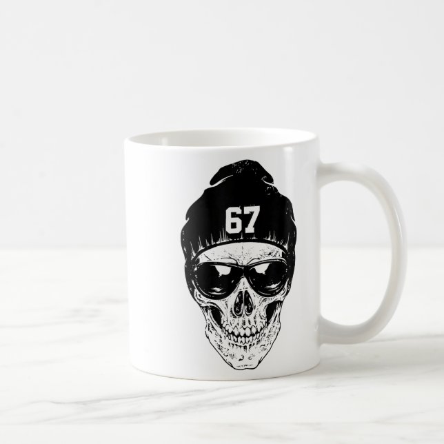 Caneca De Café 67 Six Seven 67 Meme Funny Distressed 67 Number Sp (Direita)
