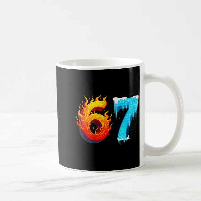Caneca De Café 67 Six Seven 6-7 Flaming Ice – Funny Teen Kids Bra (Direita)