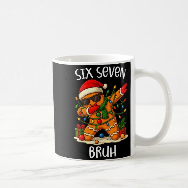 Caneca De Café 67 Six Seven Bruh Funny Christmas Dabbing Gingerbr (Direita)