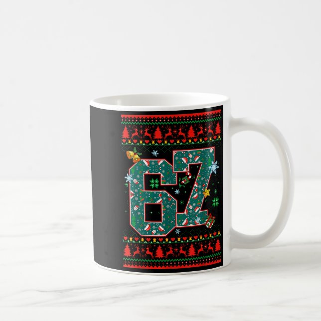 Caneca De Café 67 Six Seven Christmas Funny Meme Hand 67 Couples  (Direita)