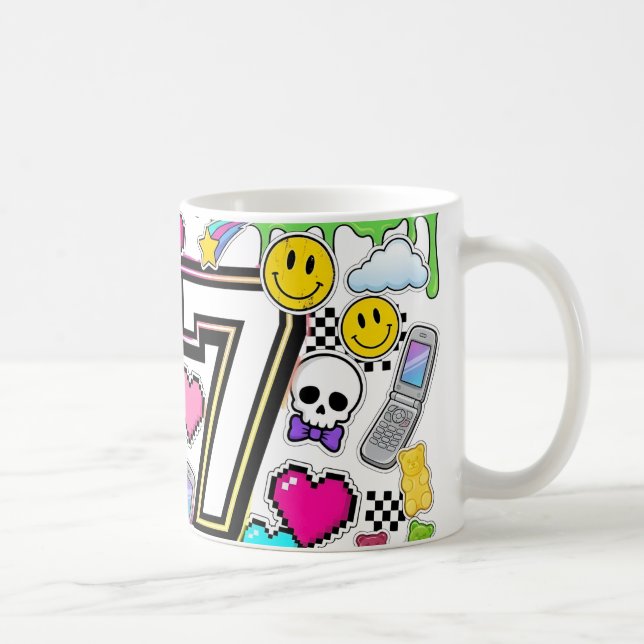 Caneca De Café 67 Six Seven Retro Y2K Aesthetic mug  (Direita)